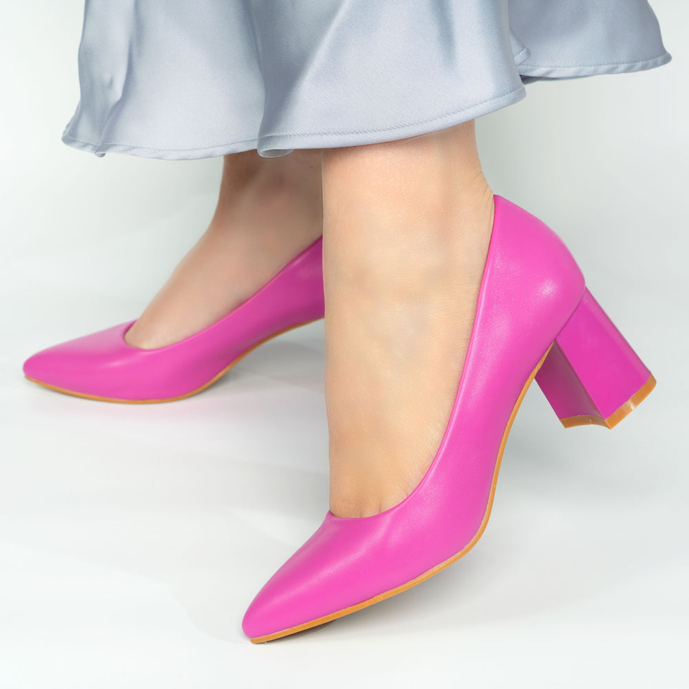 
                      
                        Pantofi Cu Toc Mic Patrat 6cm - Dila Fuchsia
                      
                    