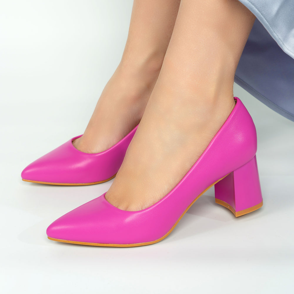 
                      
                        Pantofi Cu Toc Mic Patrat 6cm - Dila Fuchsia
                      
                    