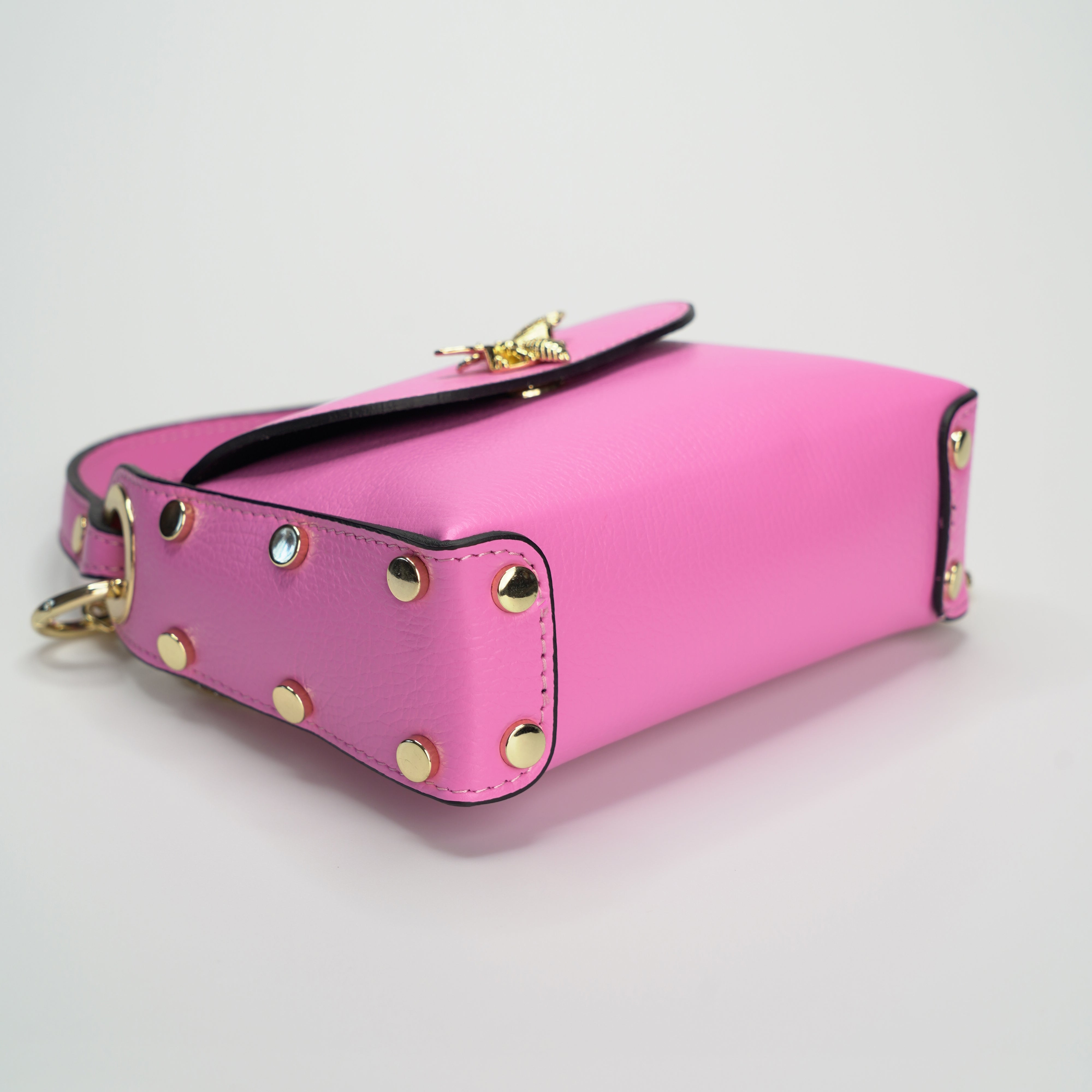 Geanta cu Albina Din Piele Naturala Mini Cu Lant Bee - Roz – ShoesUp