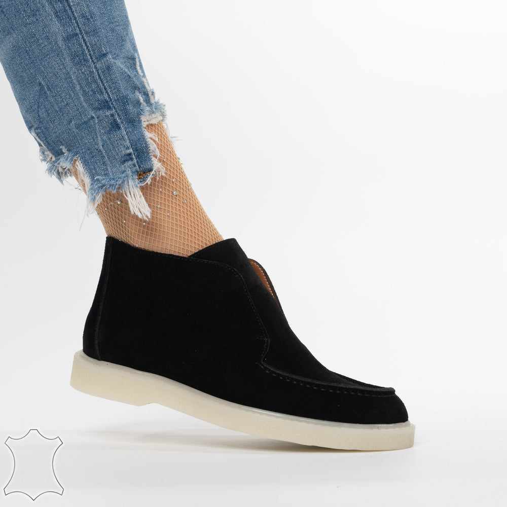 
                      
                        Mocasini Loafers Din Piele Intoarsă Suede Melek - Negri
                      
                    