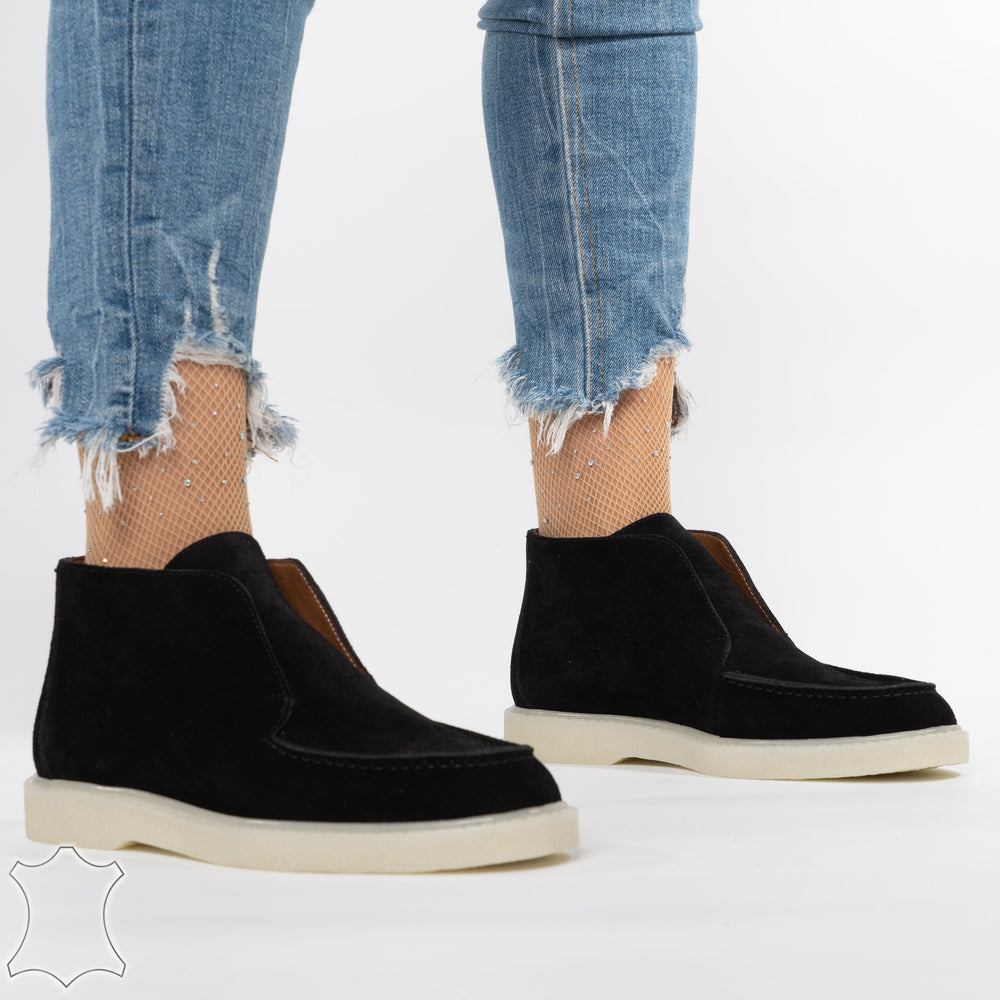 
                      
                        Mocasini Loafers Din Piele Intoarsă Suede Melek - Negri
                      
                    