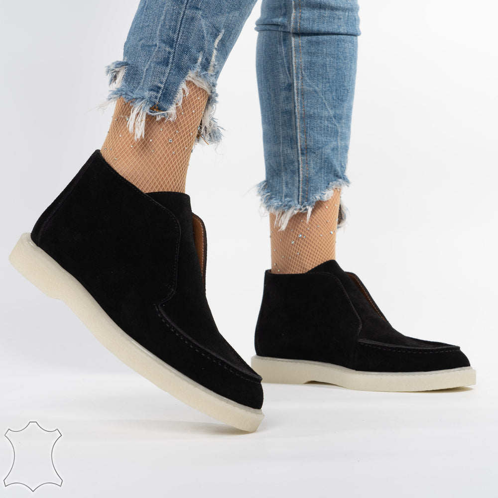 
                      
                        Mocasini Loafers Din Piele Intoarsă Suede Melek - Negri
                      
                    