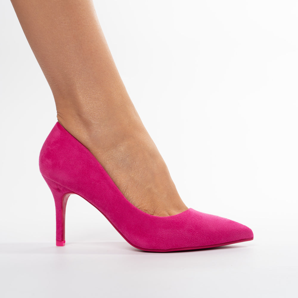 
                      
                        Pantofi Stiletto Clasici din Velur - Nastya Fuchsia
                      
                    