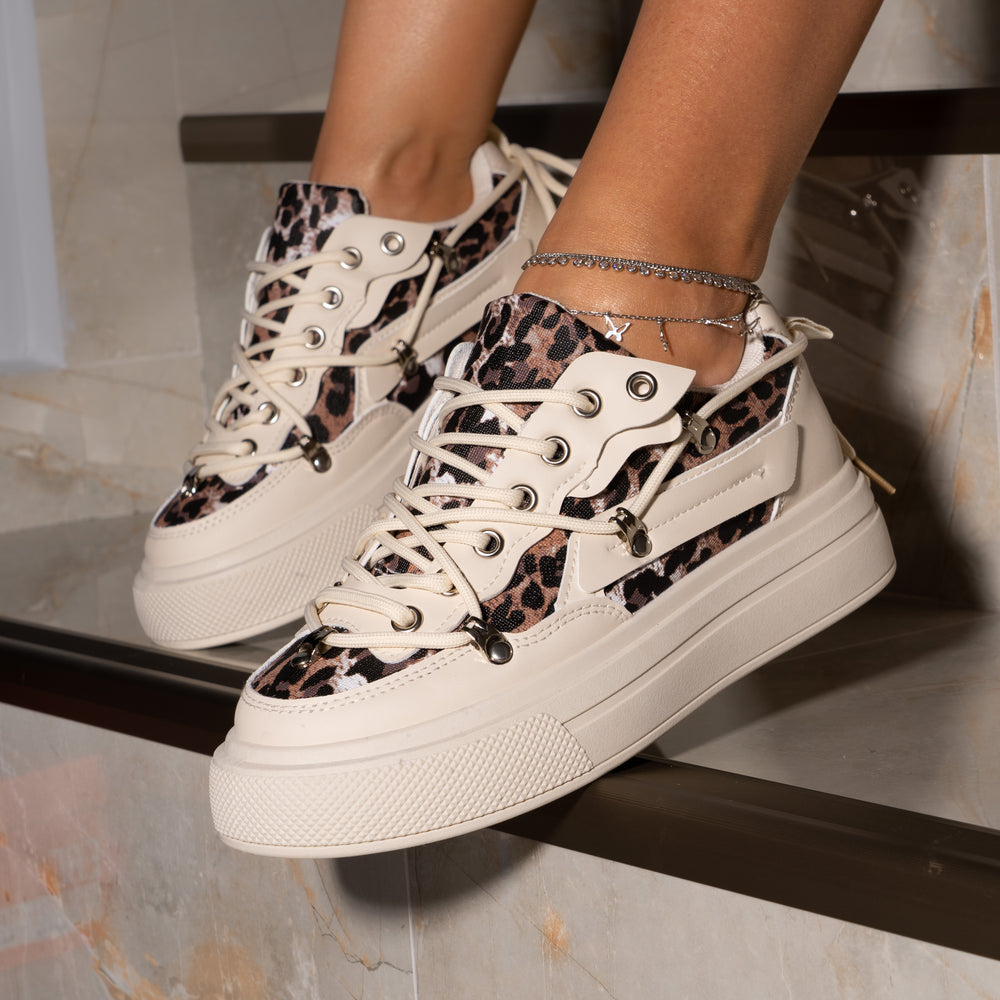 Adidasi Dama Sport Animal Print - Leo Bej