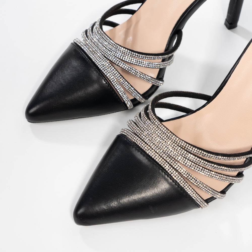 
                      
                        Pantofi Stiletto cu Toc Inalt si Barete cu Strasuri - Anca Negri
                      
                    