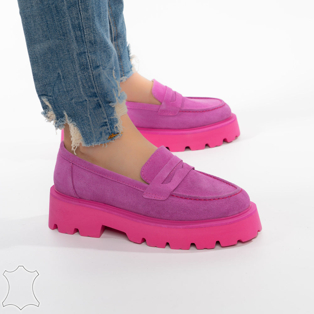 
                      
                        Mocasini Loafers Din Piele Intoarsă Suede - Fucshia Lara
                      
                    