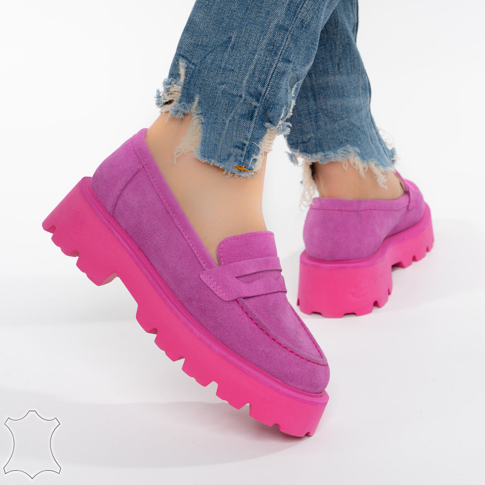 
                      
                        Mocasini Loafers Din Piele Intoarsă Suede - Fucshia Lara
                      
                    