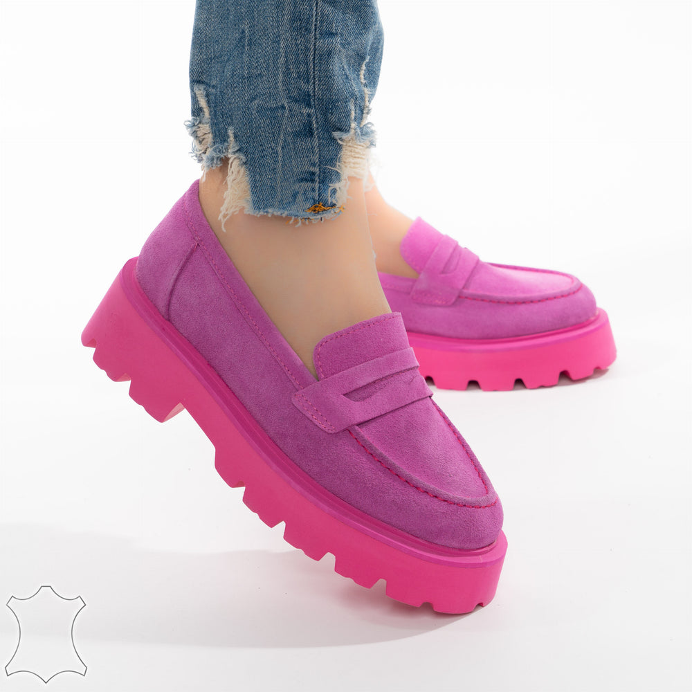 
                      
                        Mocasini Loafers Din Piele Intoarsă Suede - Fucshia Lara
                      
                    