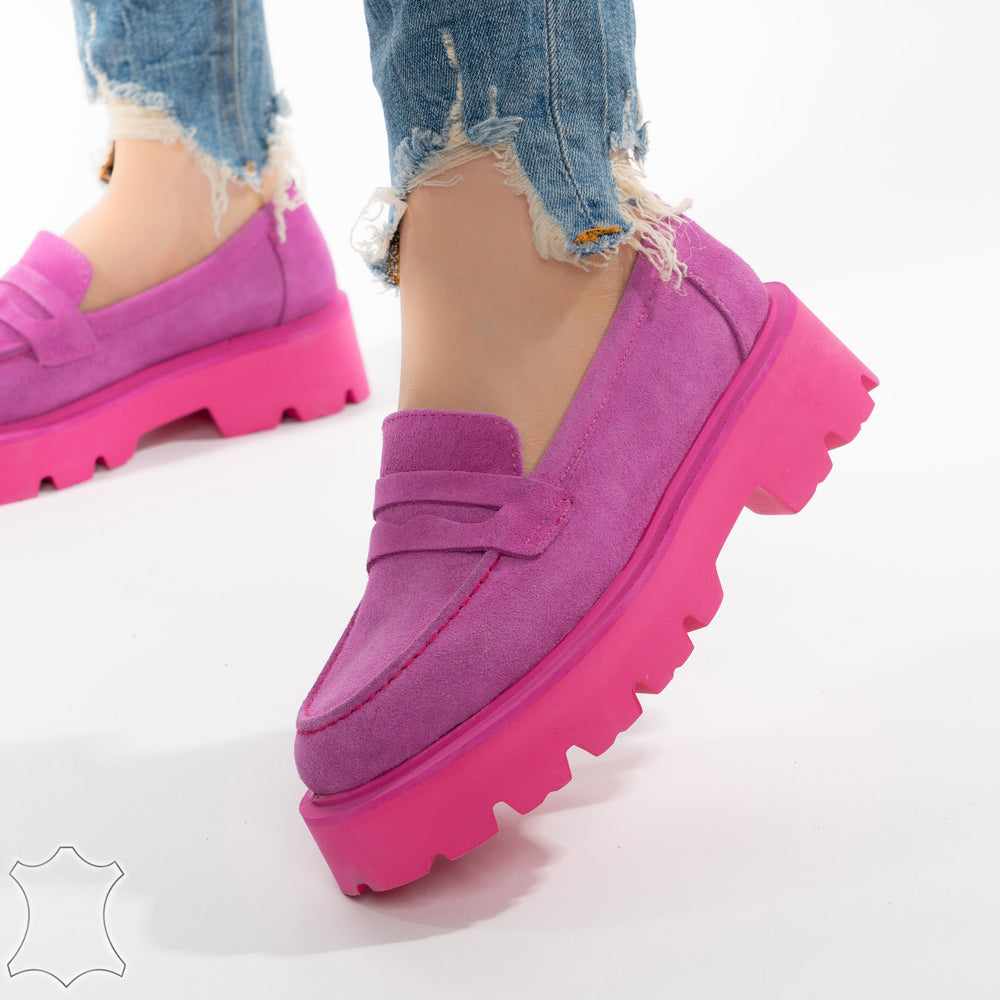 
                      
                        Mocasini Loafers Din Piele Intoarsă Suede - Fucshia Lara
                      
                    