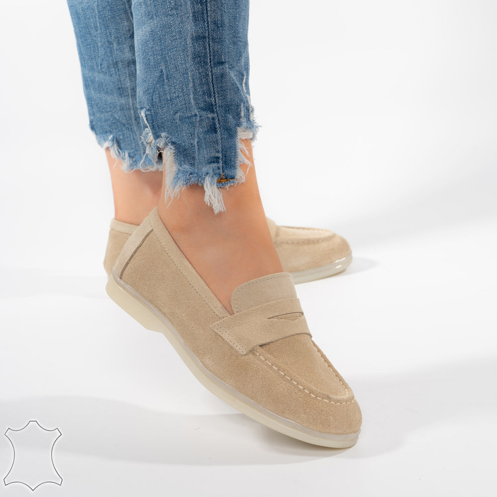 
                      
                        Mocasini Loafers Din Piele Intoarsă Suede - Maria Bej
                      
                    