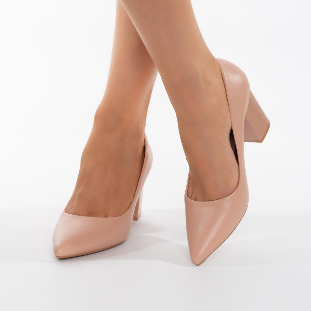 
                      
                        Pantofi Cu Toc Mic Patrat 7cm - Teodora Nude
                      
                    