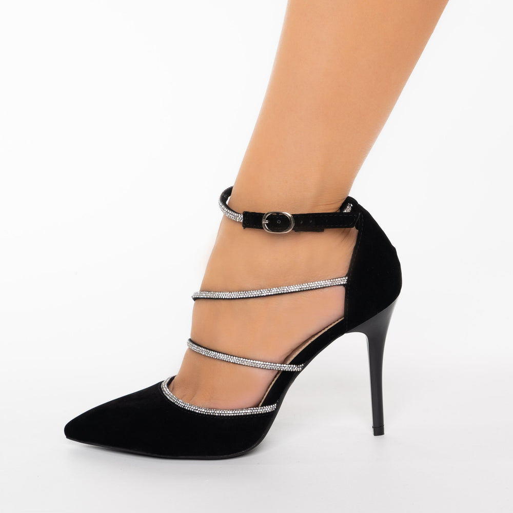 
                      
                        Pantofi Eleganti Stiletto Cu Barete Strasuri Si Toc Subtire - Zuri
                      
                    